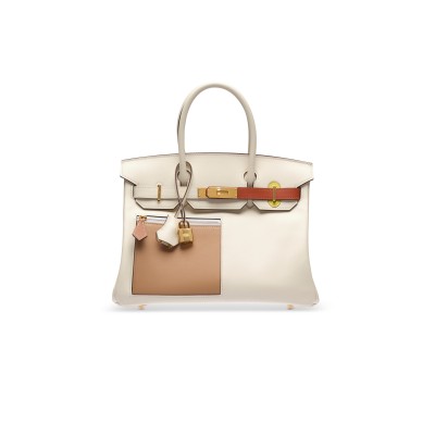 HERMÈS MASTER BIRKIN 30 COLORMATIC NATA HAND BAG VEAU SWIFT LEATHER  (30*22*16cm)